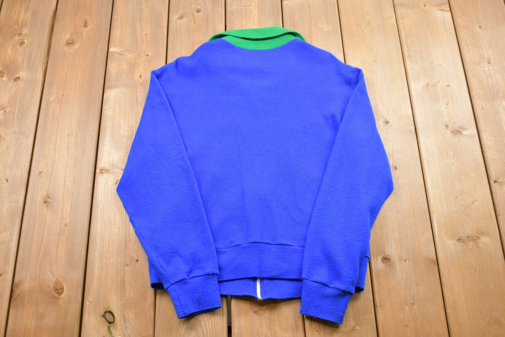 Vintage 1990s Zip Up Workout Jacket Crewneck Sweatshirt