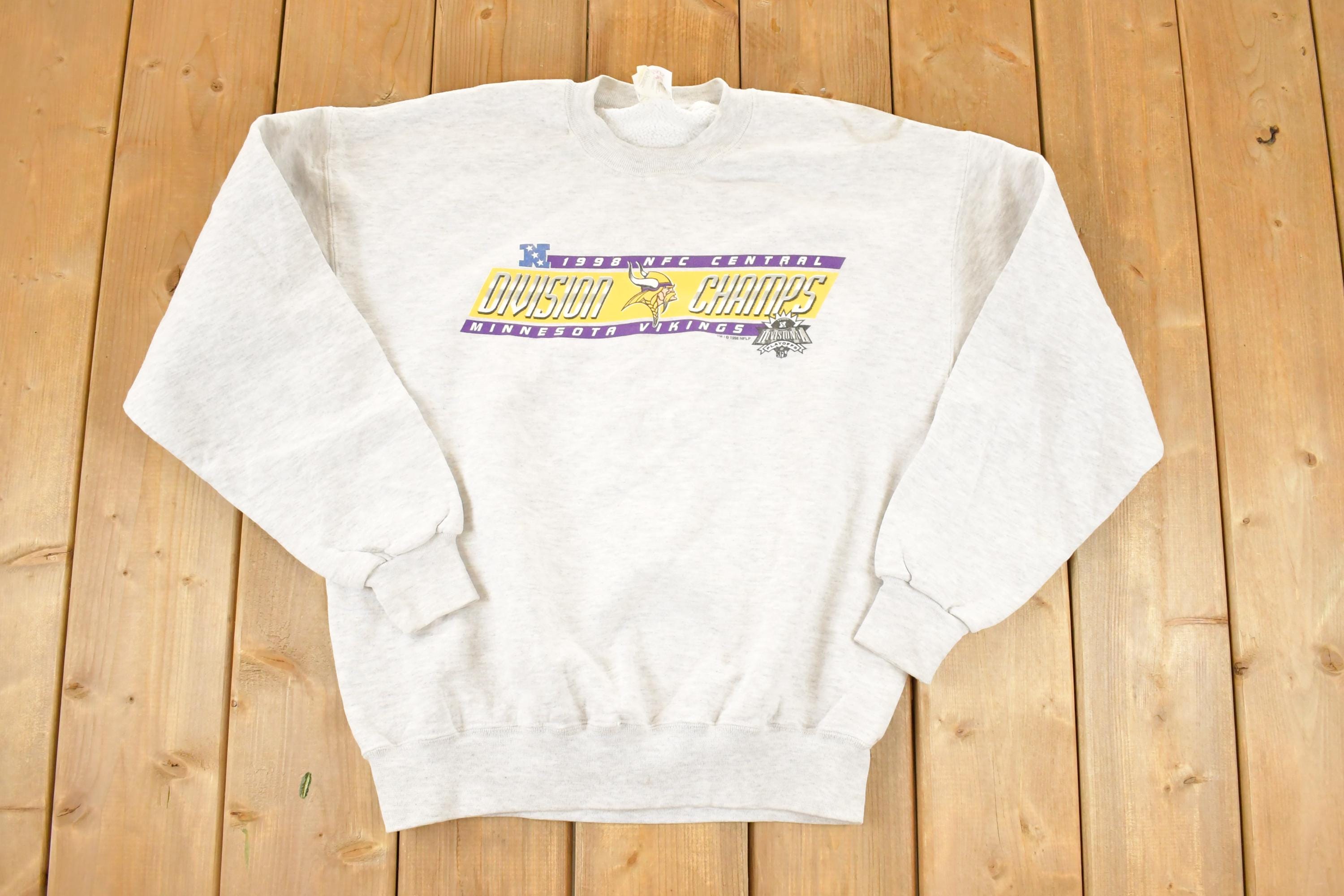 Vintage 1998 Minnesota Vikings Division Champs NFL Crewneck Sweatshirt Men's M