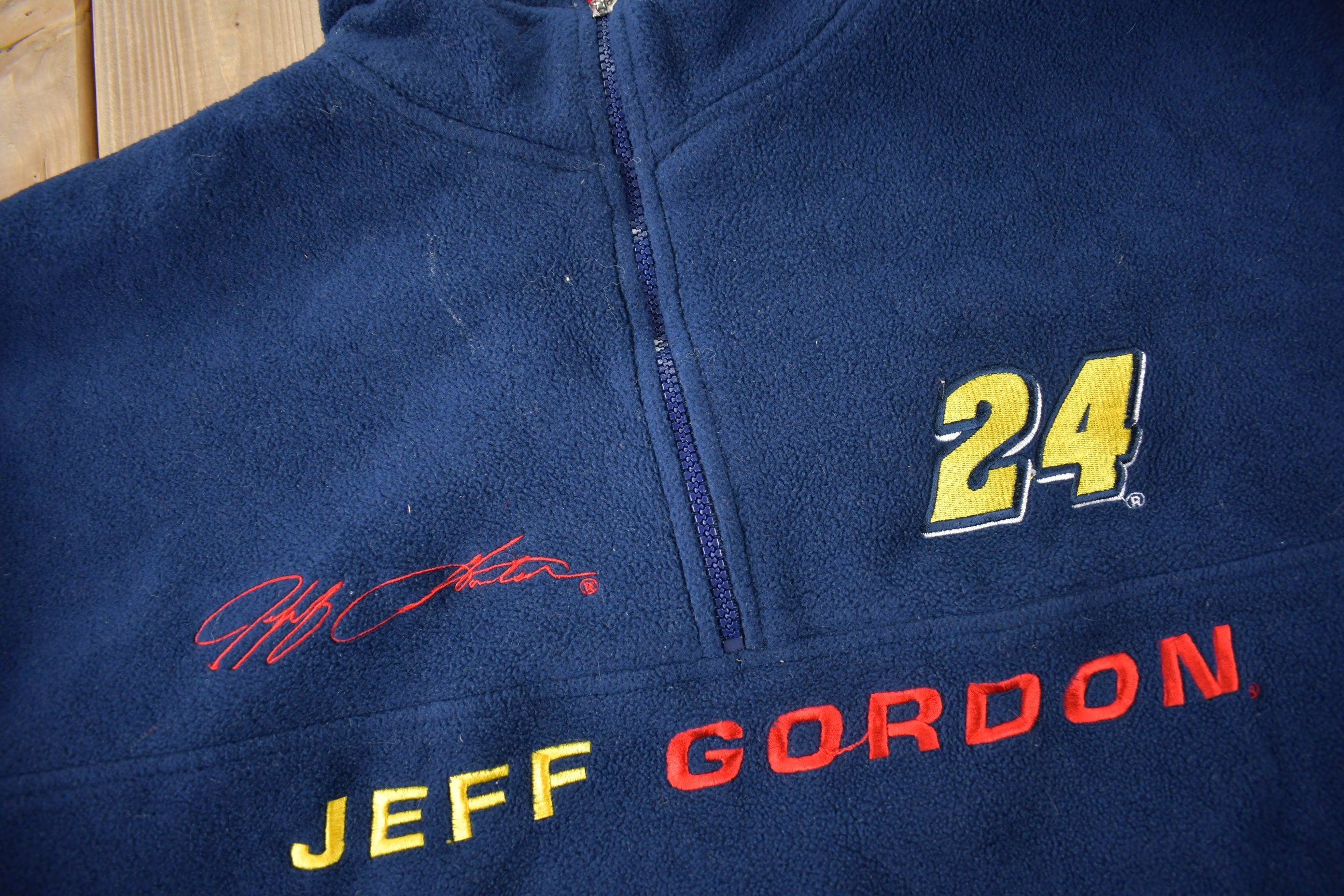 Vintage 1990s Jeff Gordon Nascar Quarter Zip Fleece Sweater