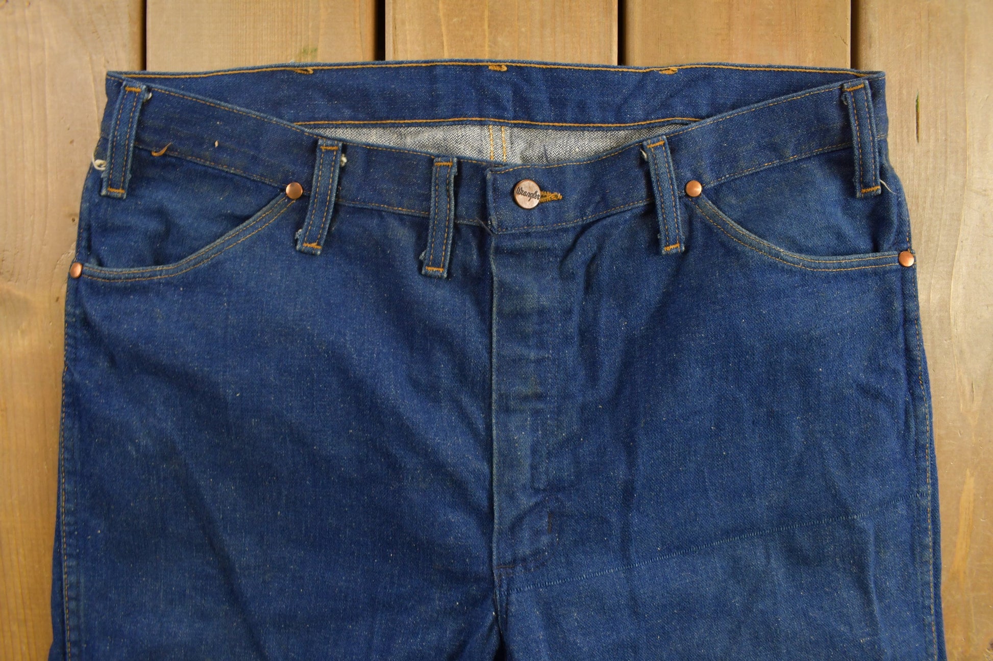 Vintage 1970s Wrangler Dark Wash Denim Jeans 36 x 27
