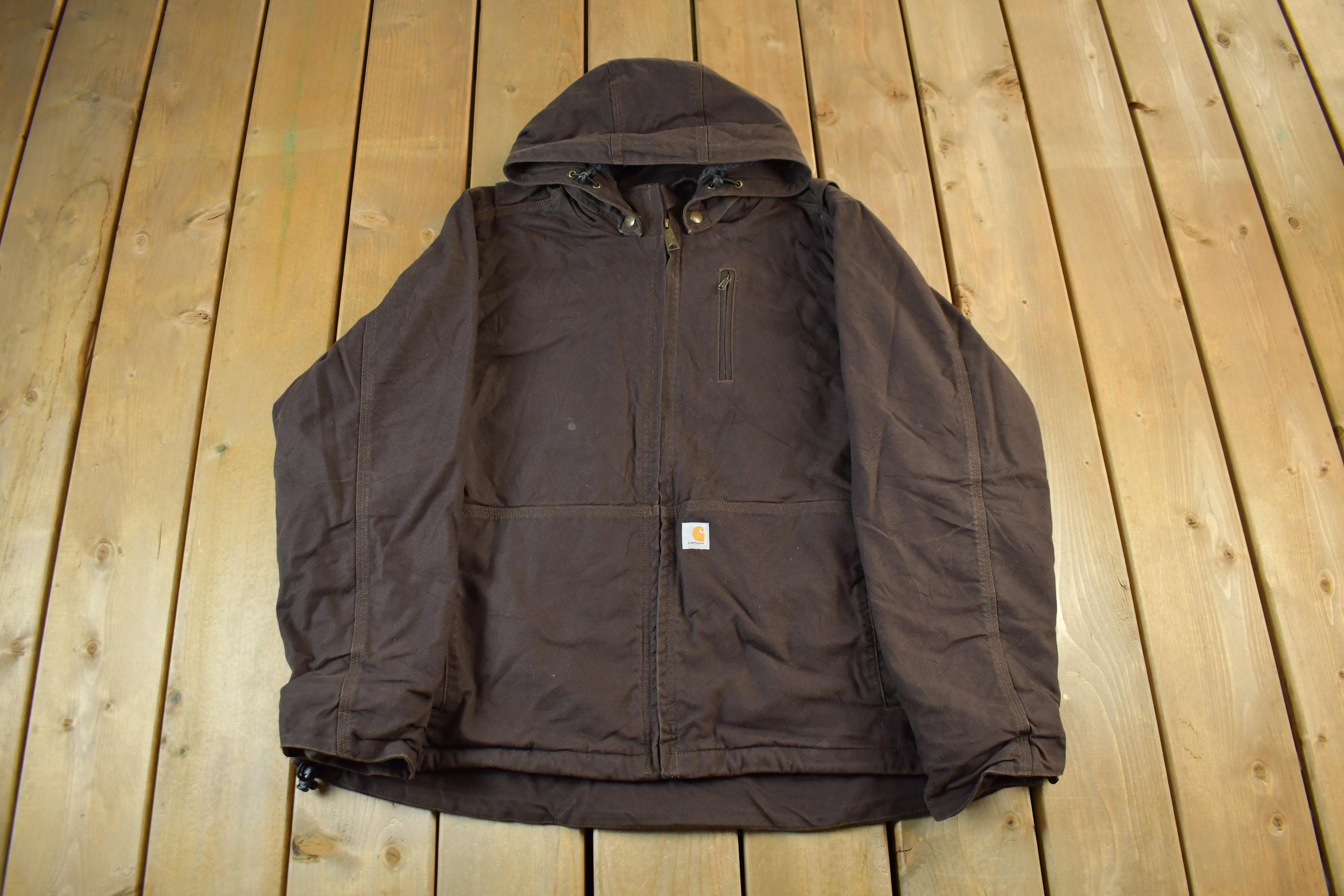 Vintage 2000s Carhartt Hooded Sherpa Lined Jacket Women's 2XL