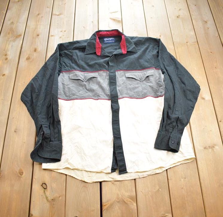 Vintage 1980s Wrangler Western Shirts Blank Button Up Shirt
