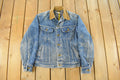 Vintage 1970s Lee Blanket Lined Denim Jean Trucker Jacket Men's Small