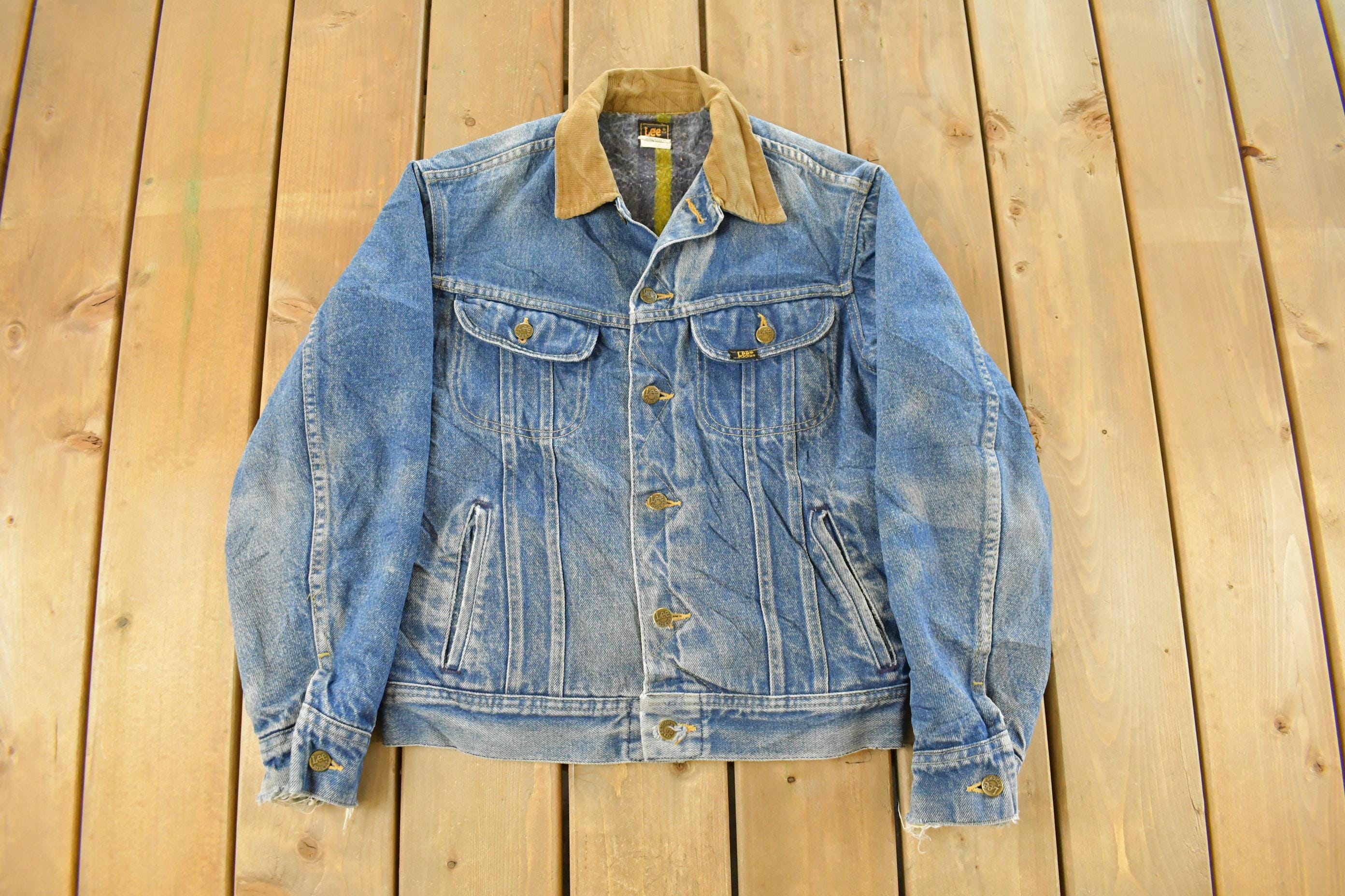 Vintage 1970s Lee Blanket Lined Denim Jean Trucker Jacket Men's Small