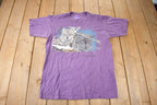 Vintage 1990s Sudbury Wolves Theme Single Stitch Graphic T-Shirt Made In Canada