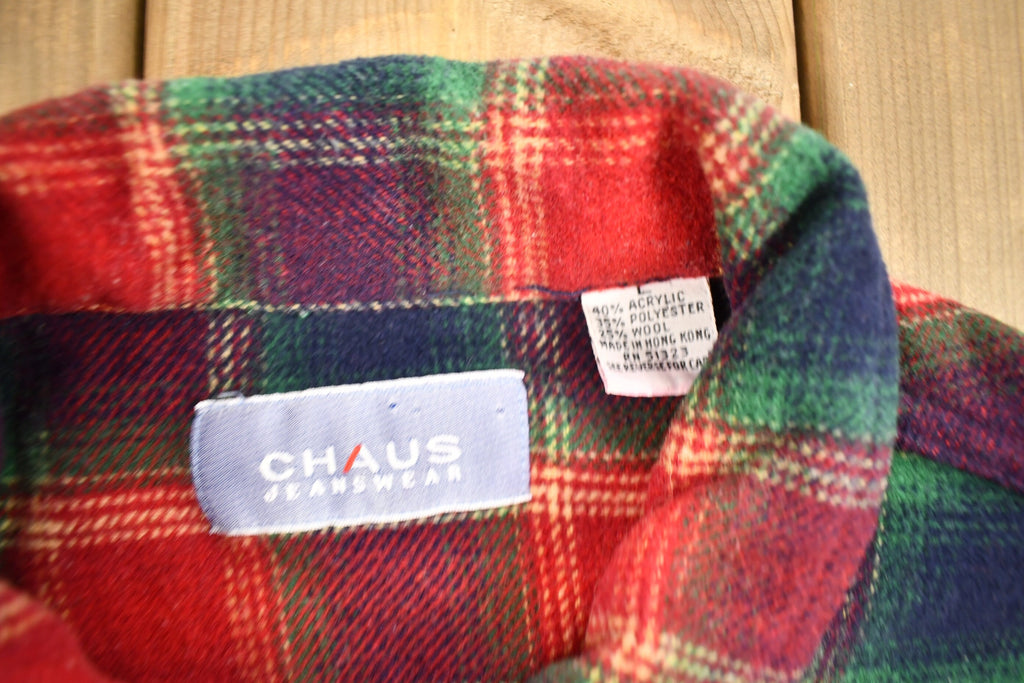 Vintage 1980s Chaus Jeanswear Button Up Plaid Shirt