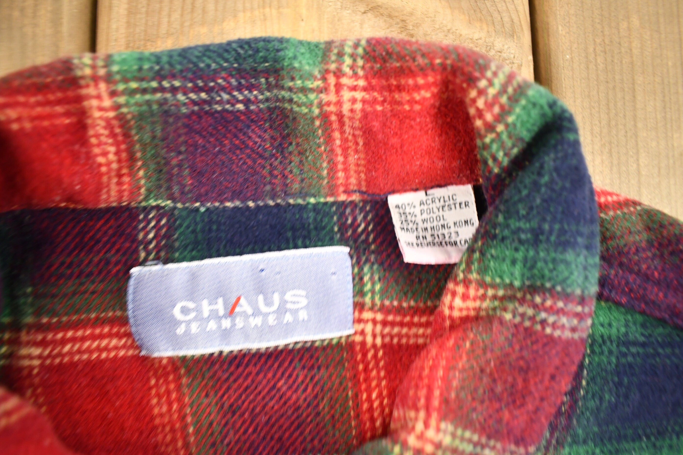 Vintage 1980s Chaus Jeanswear Button Up Plaid Shirt