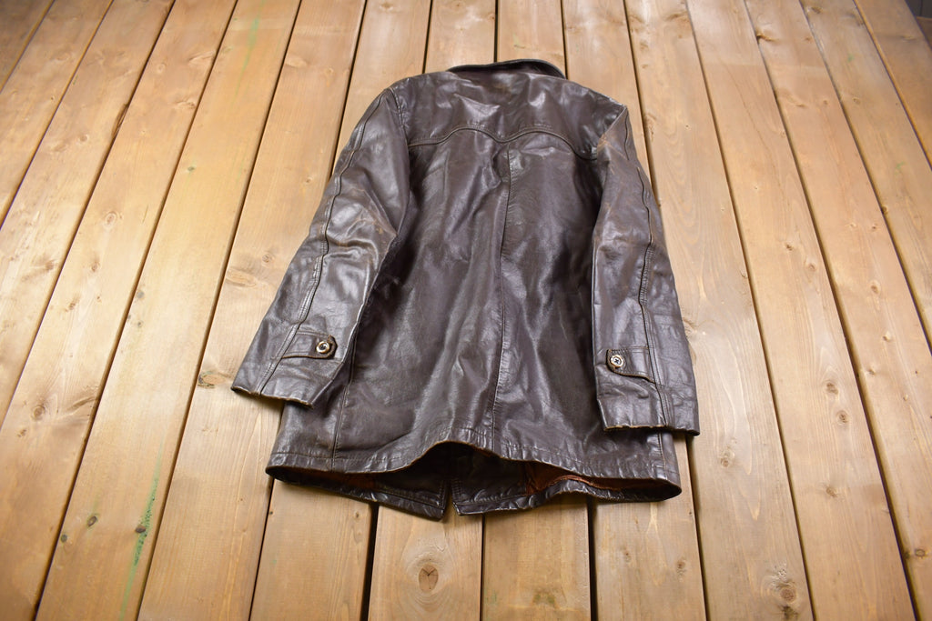 Vintage 1970s Sears The Mens Store Fur Lined Leather Jacket