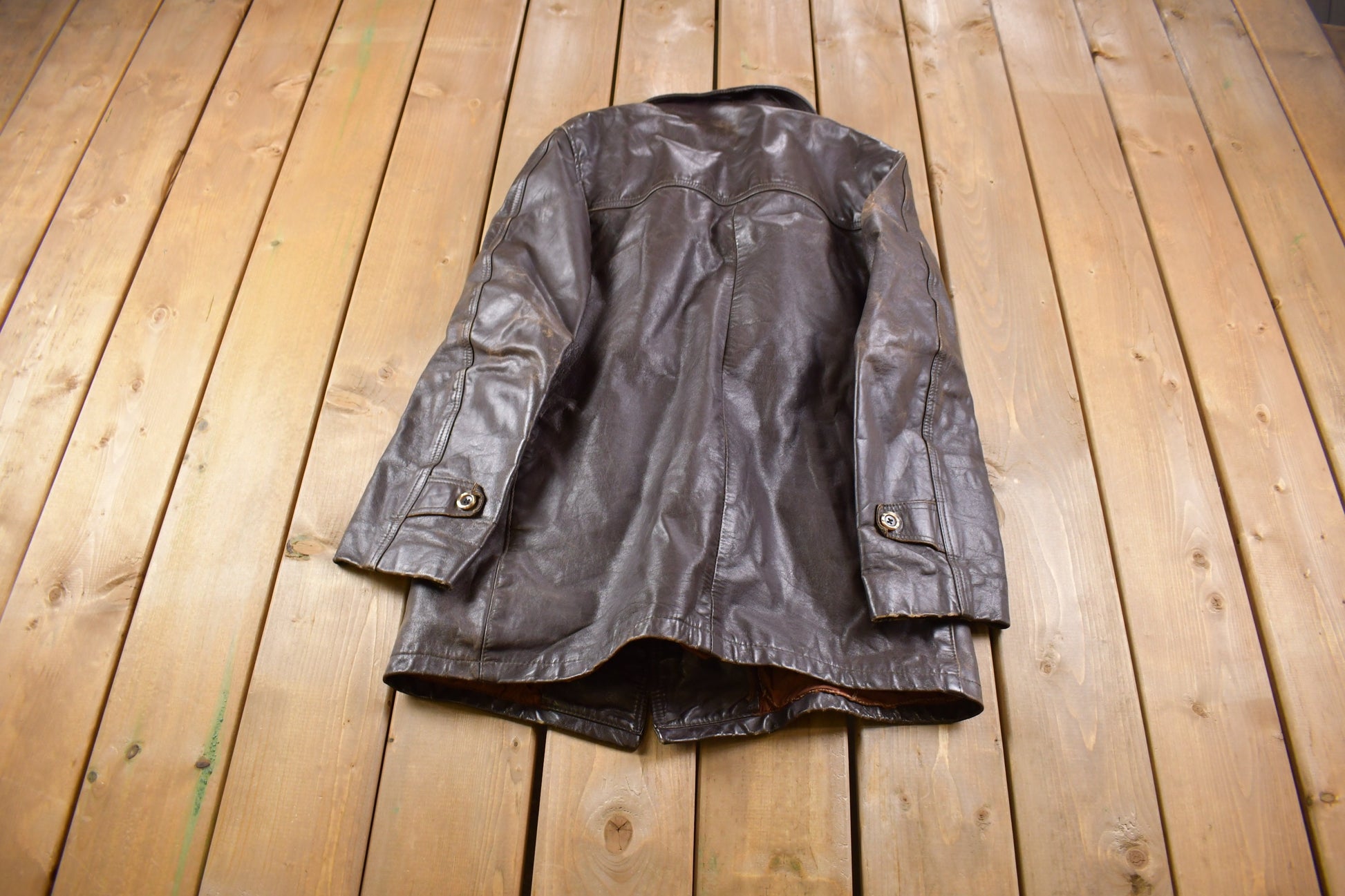 Vintage 1970s Sears The Mens Store Fur Lined Leather Jacket