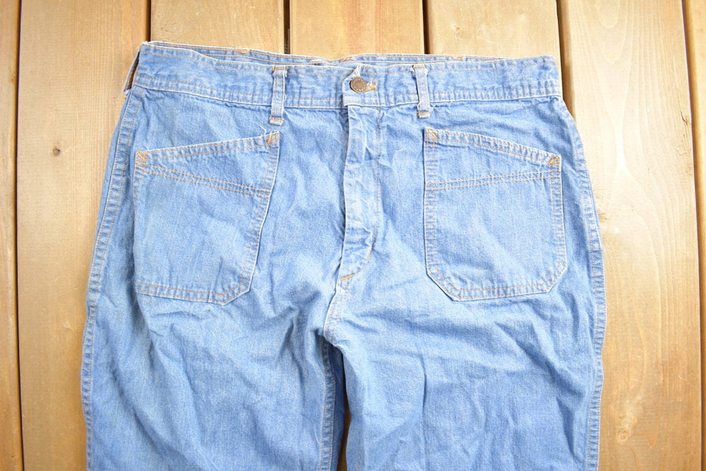 Vintage 1980s Baggy Flare Denim Jeans Size 33 x 31