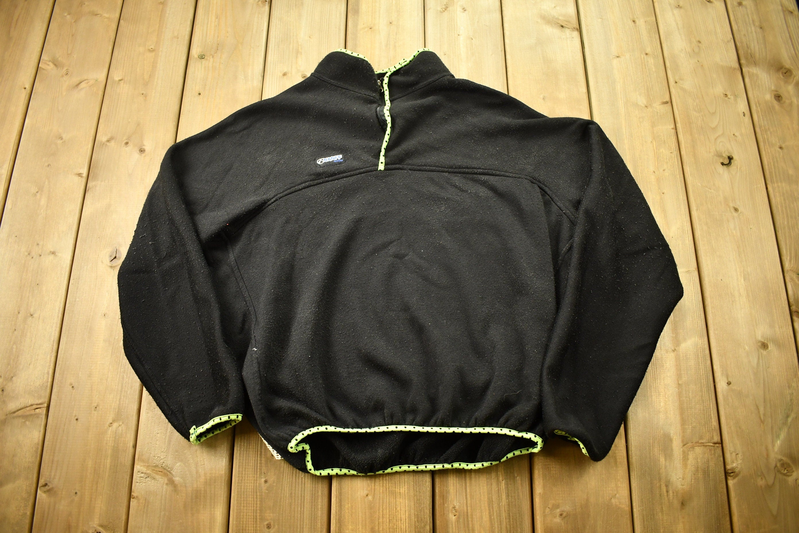 Vintage 1990s Banff Designs Reversible Quarter Zip Fleece Sweater