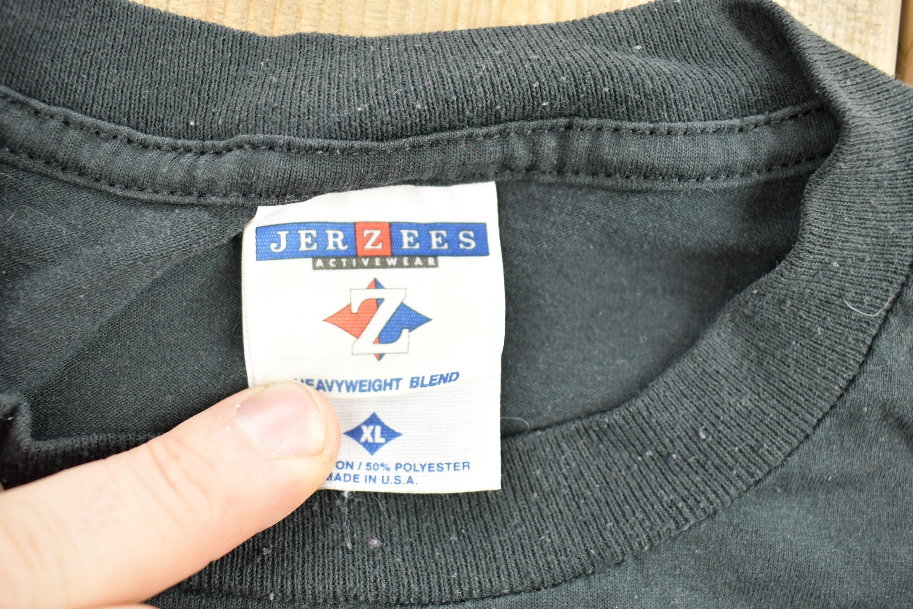 Vintage 1990s Jerzeez Black Blank Chest Pocket T-Shirt