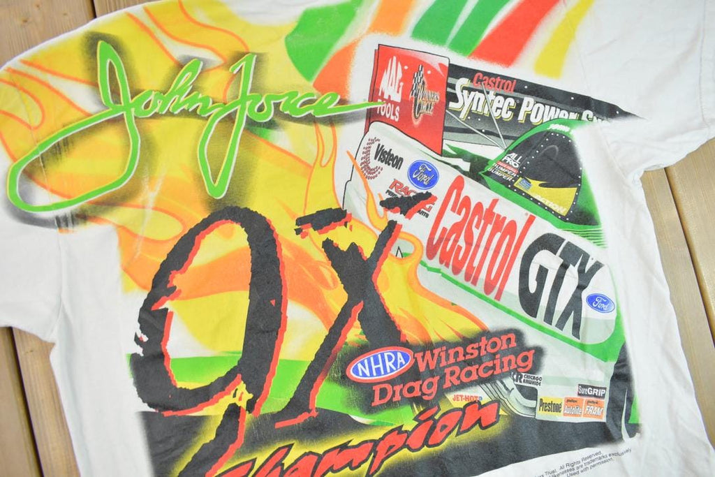 Vintage 2000 John Force Racing All Over Print Graphic T-Shirt