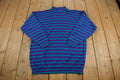 Vintage 1980s Sweater Exchange Striped Knit Turtleneck Sweater Made in USA