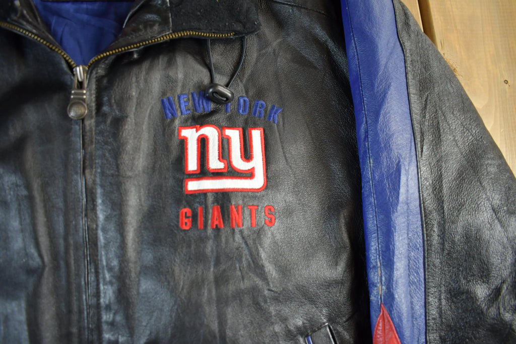 Vintage 2000s New York Giants NFL Leather Varsity Jacket Men's Large
