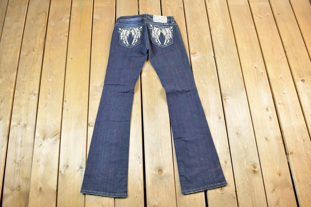 Vintage Y2K Miss Me Bedazzled Low Rise Jeans Size 26x31