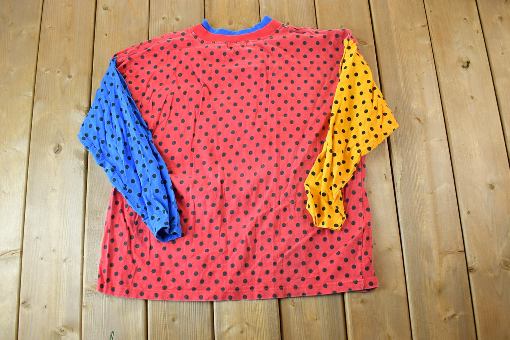Vintage 1990s SFO Polka Dot Colour Block Crewneck Sweatshirt