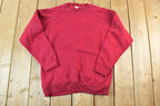 Vintage 1980s Blank Burgundy Crew Neck Sweatshirt