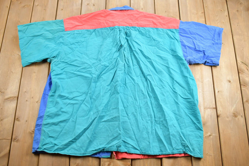 Vintage 1990s Shelter Island Colour Block Button Up Shirt