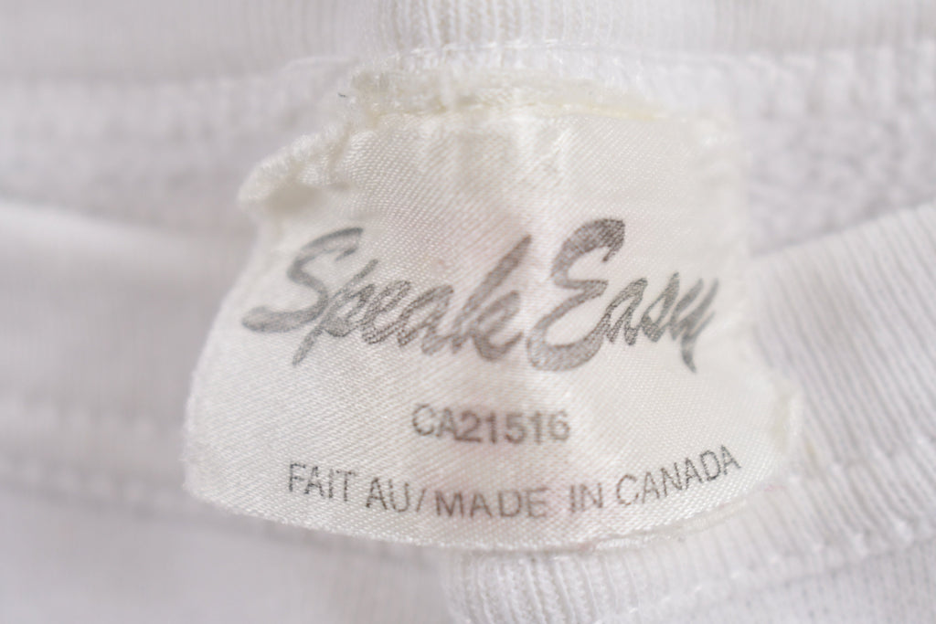 Vintage 1980s Heart and Stroke Foundation Speak Easy Graphic Crewneck Sweatshirt