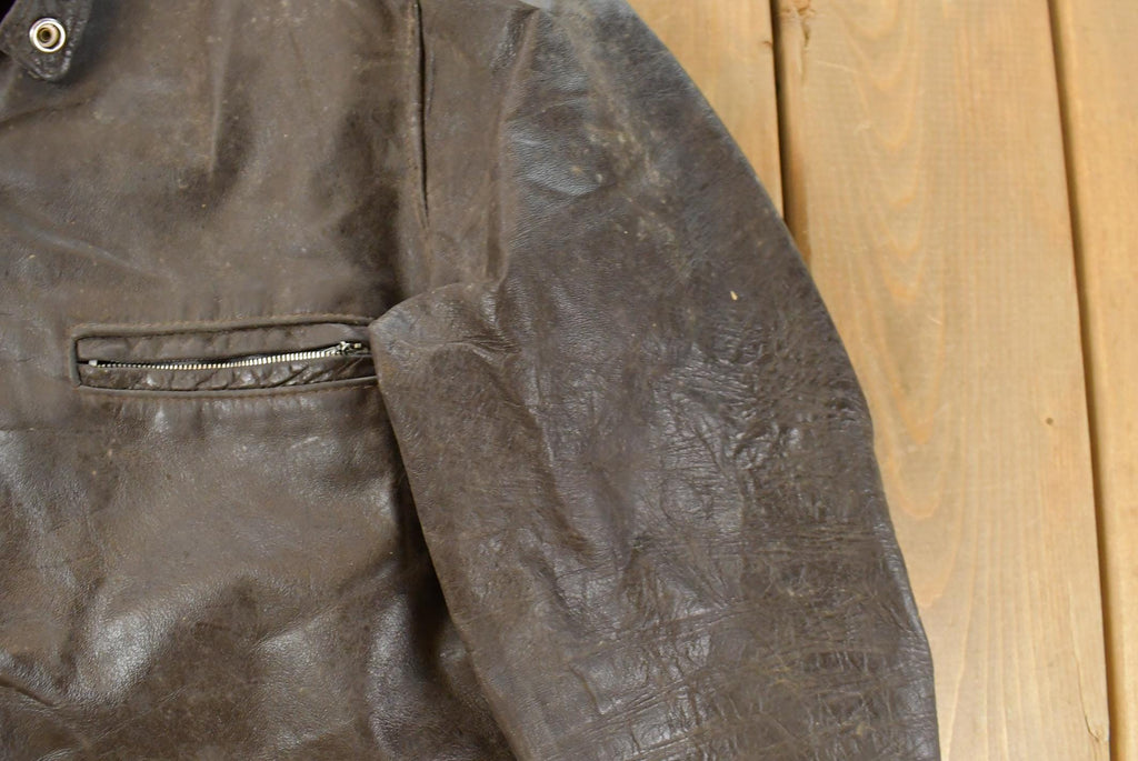 Vintage 1970s AMF Harley Davidson Leather Cafe Racer Jacket Men's Large