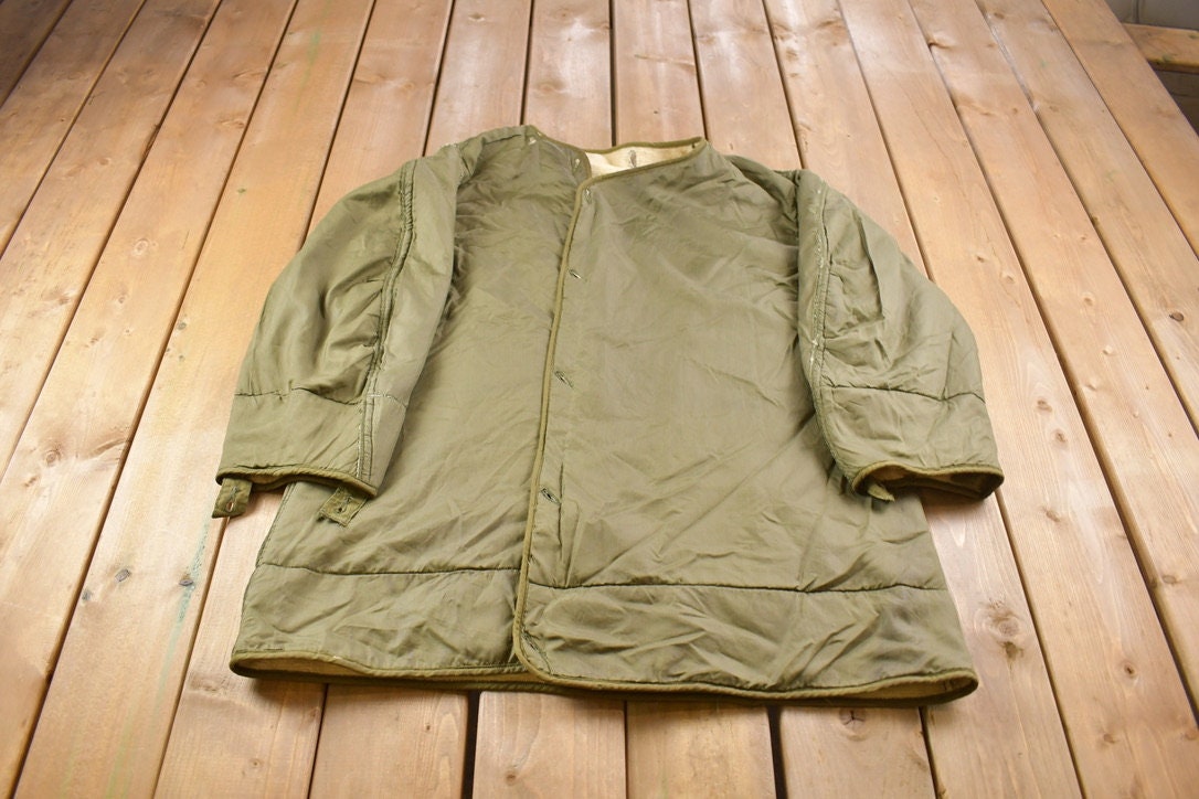 Vintage 1953 Army Diamond Quilt Military Jacket Lining
