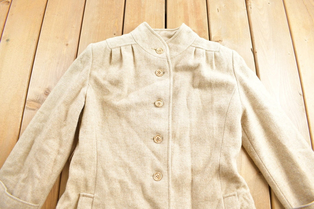 Vintage 1990s Stephanie White Wool Overcoat