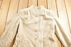 Vintage 1990s Stephanie White Wool Overcoat