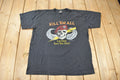 Vintage 1986 Military Skull Graphic Single Stitch T-Shirt Made In USA