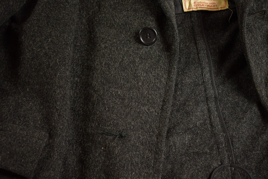 Vintage 1980s Supergora Wool Mohair Alpaca Long Trench Coat