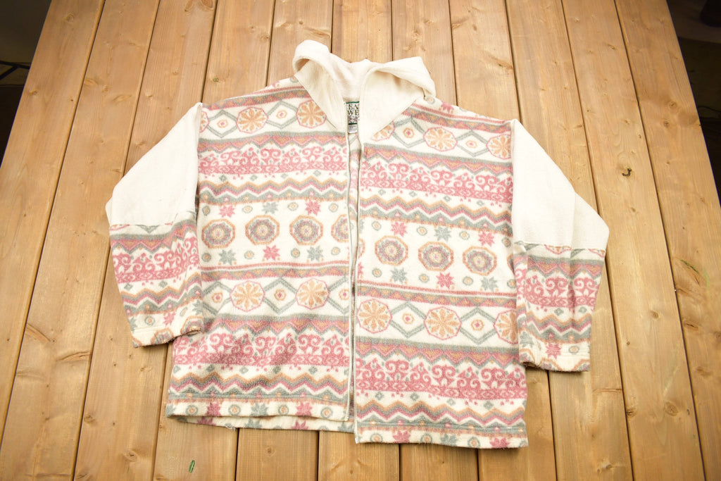 Vintage 1990s East West All Over Pattern Fleece Sweater