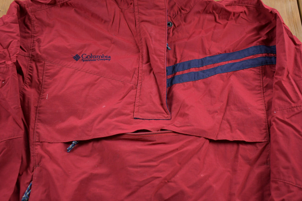 Vintage 1990s Columbia Sportswear Half Zip Pullover Windbreaker Jacket /