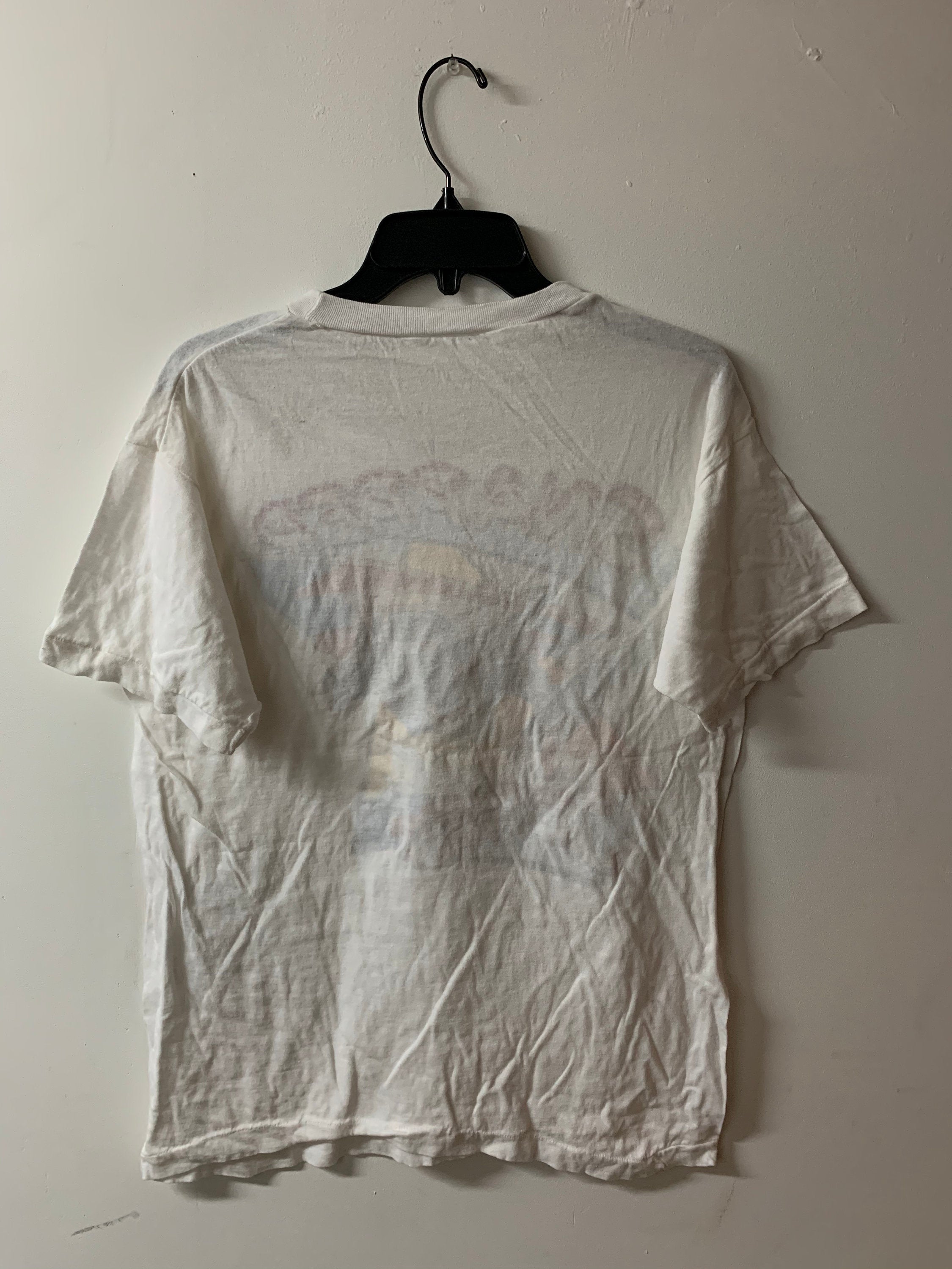 Vintage 1980s Snapper Jones Shark Surfing Graphic T Shirt