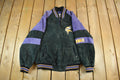 Vintage 2000s Minnesota Vikings Leather Letterman Jacket Mens Medium