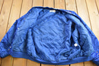 Vintage 1990s NLF Pro Set Coaching Clinic Chalk Line Satin Bomber Jacket