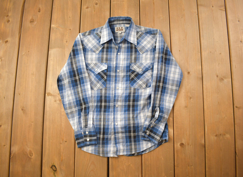 Vintage 1990s Ely Cattleman Kids Plaid Flannel Button Up Shirt
