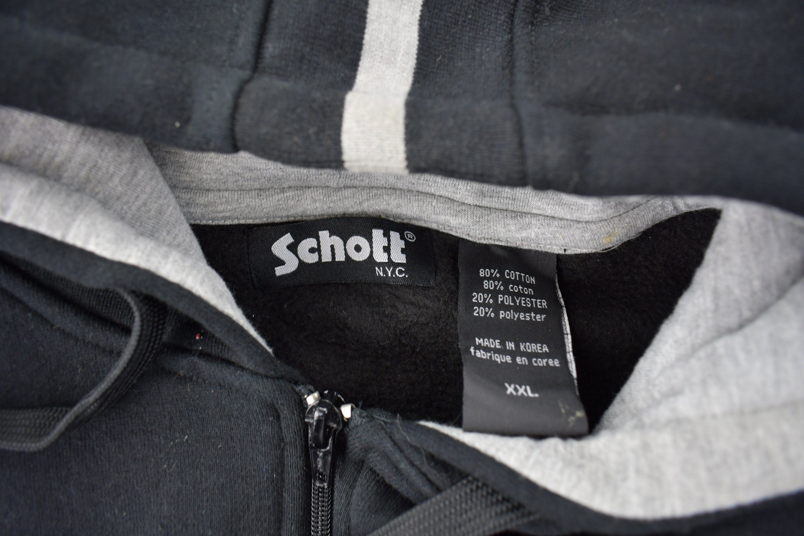 Vintage Deadstock Y2K Schott NYC Embroidered Hoodie