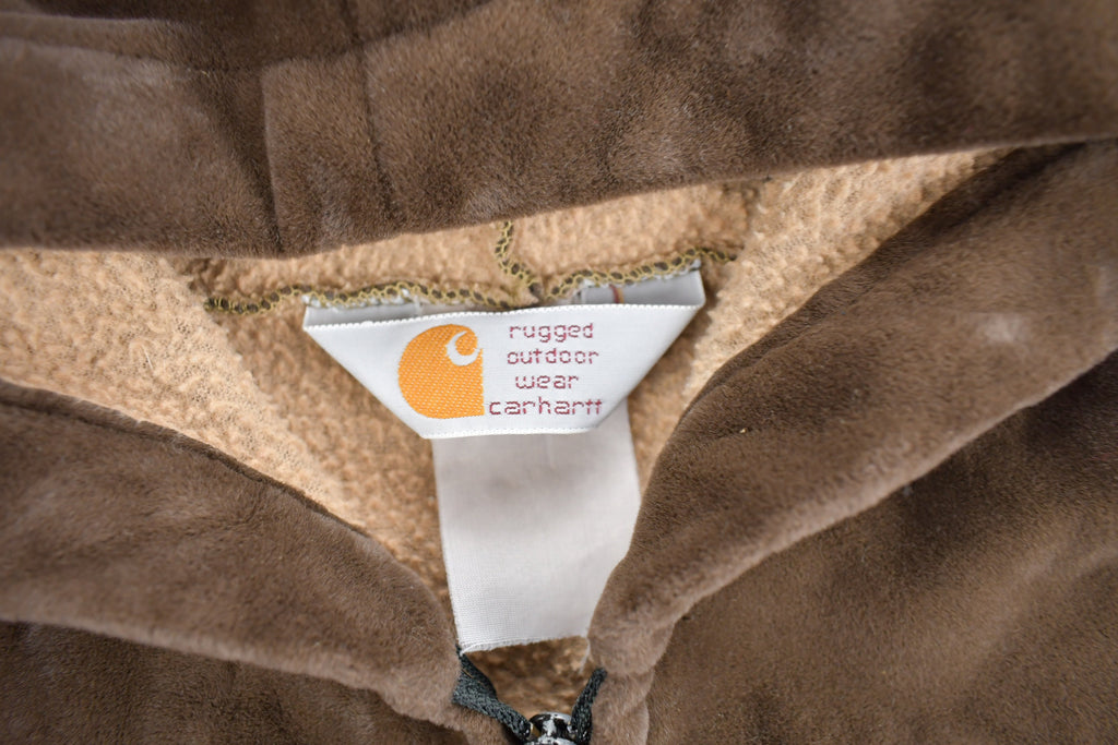 Vintage 1980s Carhartt Rugged Outdoor Wear Fleece Lined Velvet Hoodie
