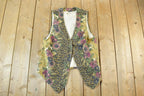 Vintage 1980s Floral Button Up Vest