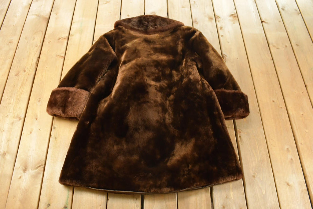 Vintage 1980s Mouton Fur Coat Adult Large