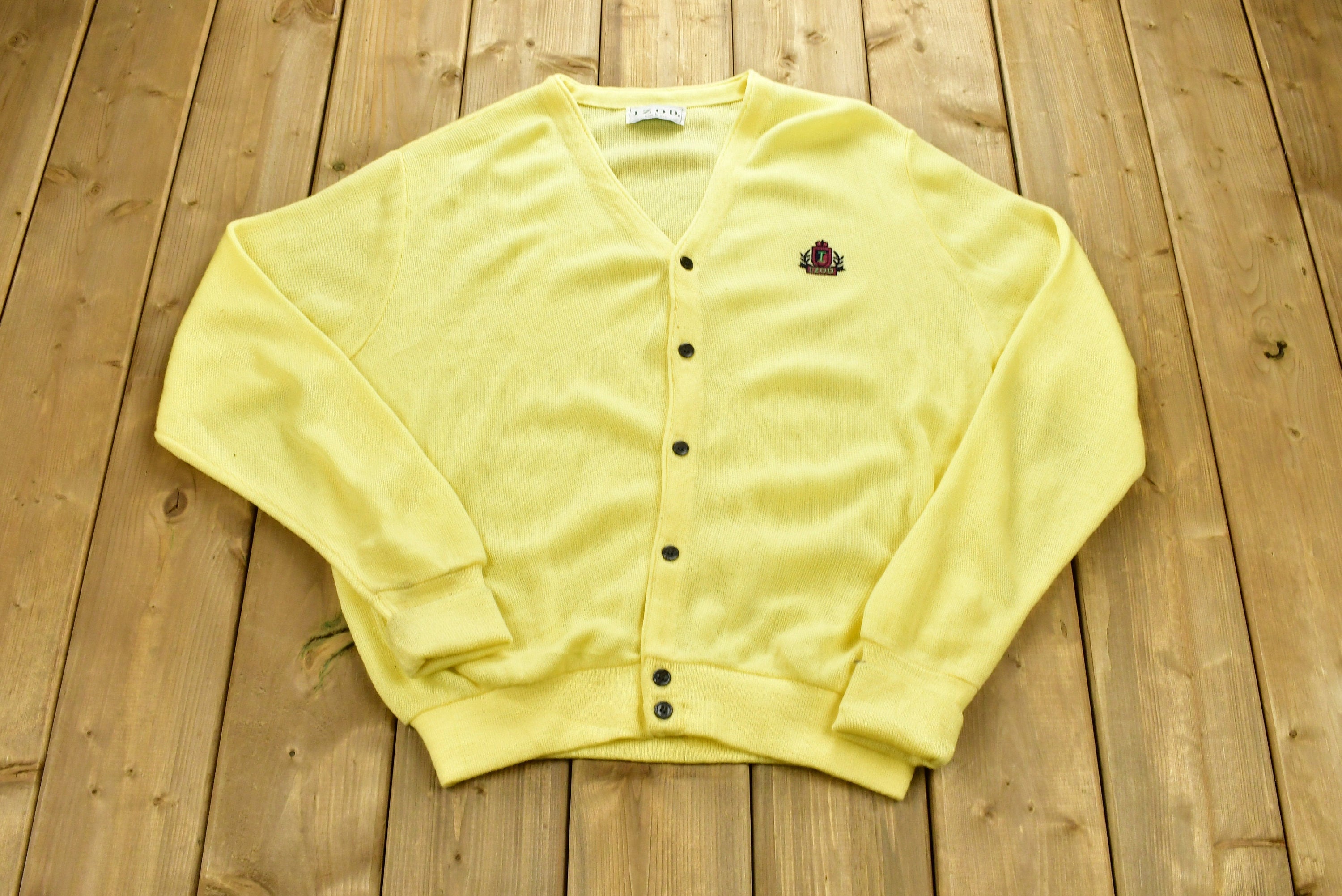 Vintage 1980s IZOD Knitted Cardigan Sweater