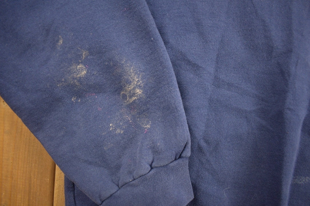 Vintage 1990s Starter Blank Navy Crewneck Sweatshirt