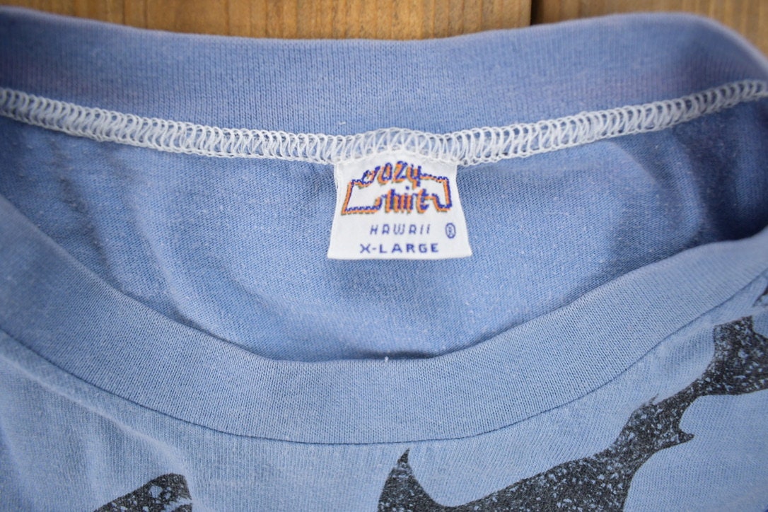 Vintage 1990s San Diego Shark All Over Print Souvenir T Shirt Streetwear Made In USA