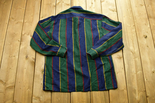 Vintage 90's Backpacker Button Up Shirt / 1990's Button Up / Vintage Flannel / Casual Wear / Workwear / Pattern Button Up / Vintage Flannel