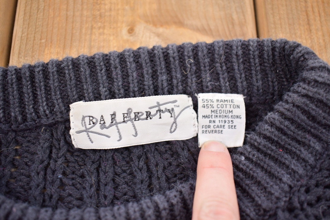 Vintage 1990s Rafferty Blank Knitted Crewneck Sweater