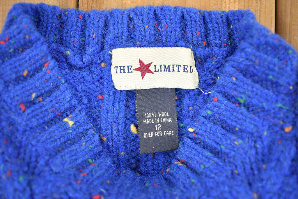 Vintage 1990s The Limited Rainbow Cable Knit Mockneck Sweater