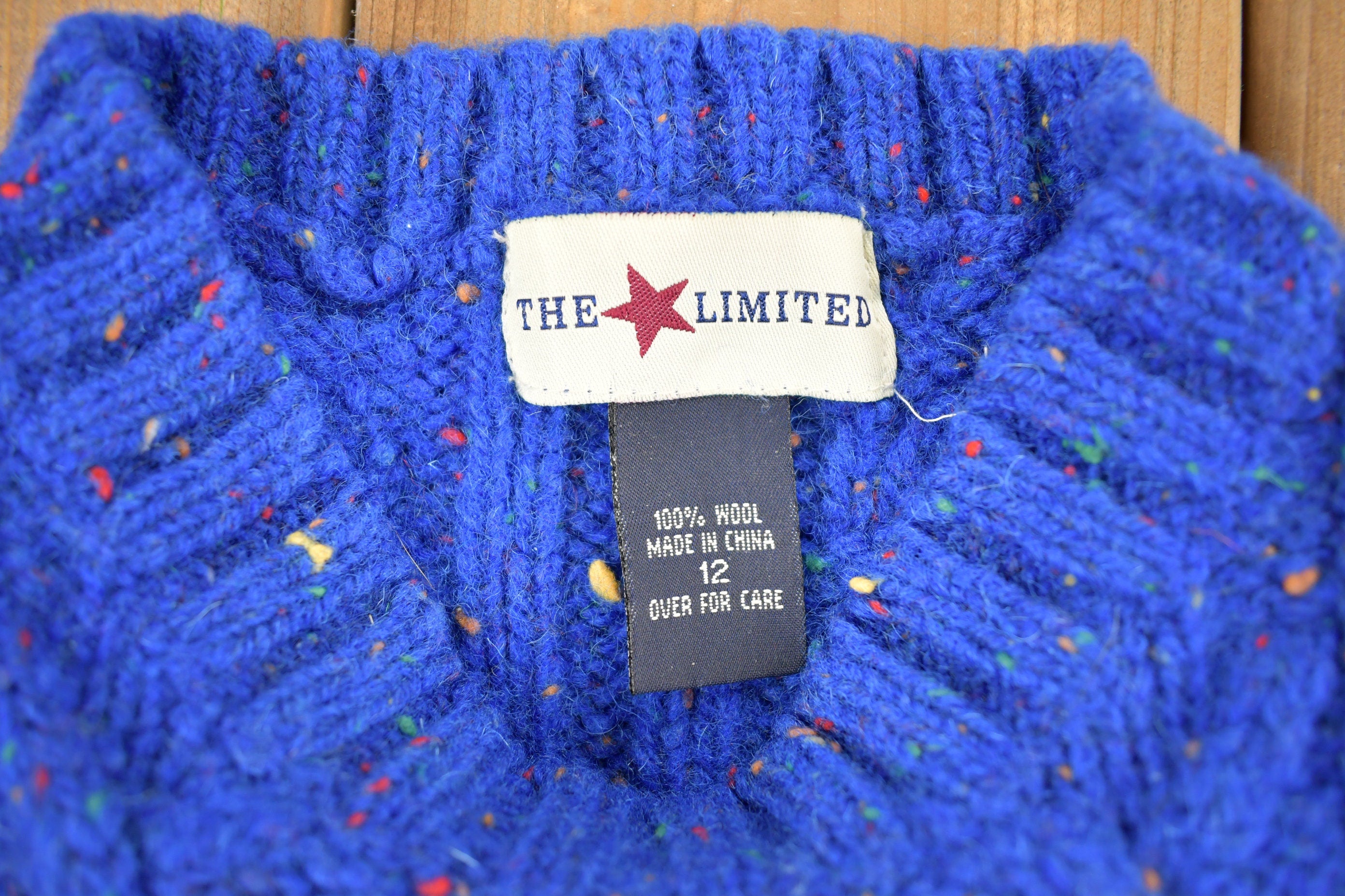 Vintage 1990s The Limited Rainbow Cable Knit Mockneck Sweater
