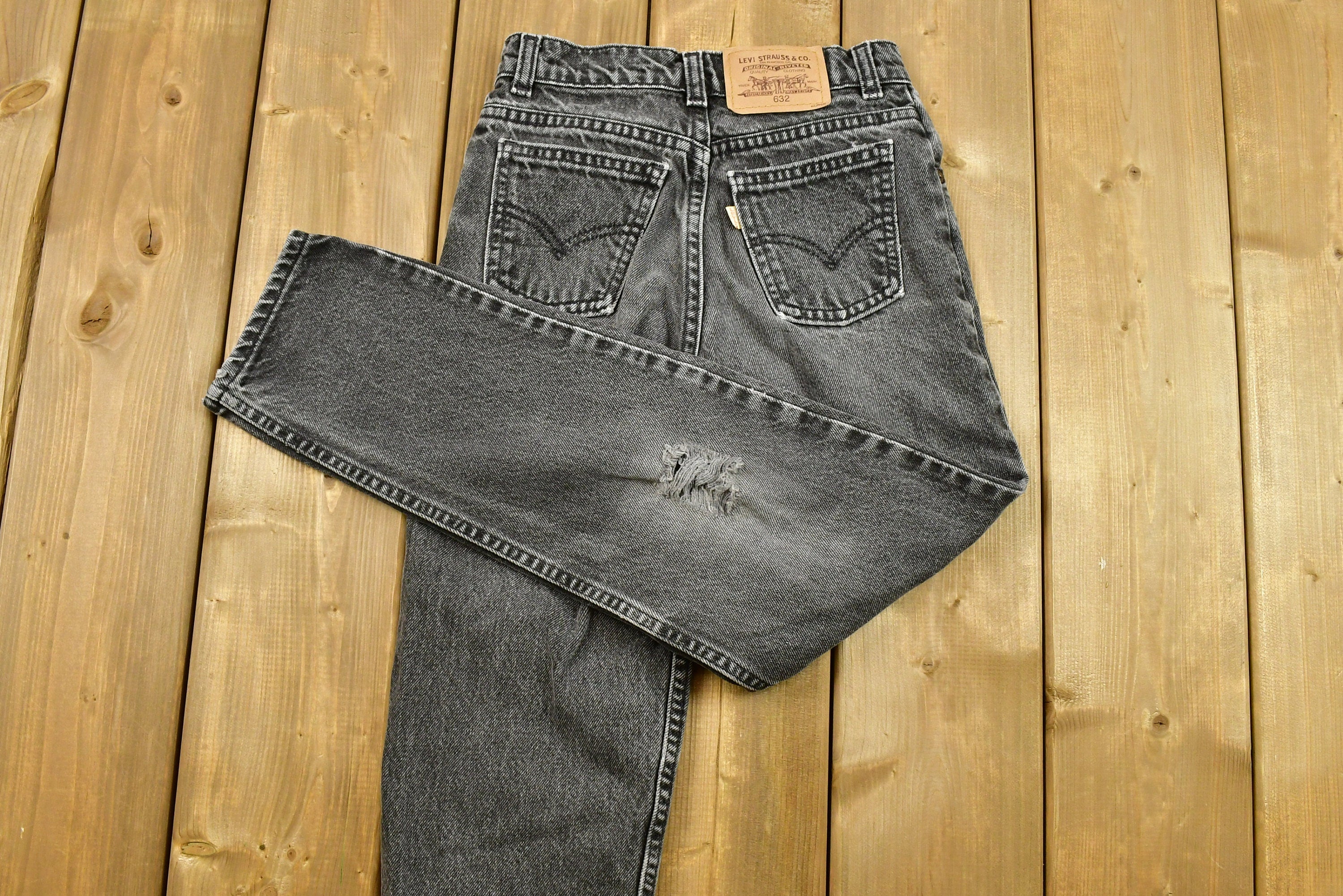 Vintage 90's Levi's 632 Orange & White Tab Jeans Size