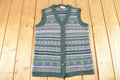 Vintage 1990s LL Bean Outdoorsman Wool Knit Vest Mens S / Abstract Pattern 3D / 90s Knitted Top
