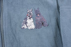 Vintage 1990s Cute Dog Zip Up Fleece Sweater